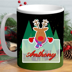 Custom Christmas Reindeer Mug