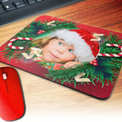 Candy Cane Personalized Photo Mouse Pad